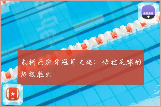 剖析西班牙冠军之路：传控足球的终极胜利